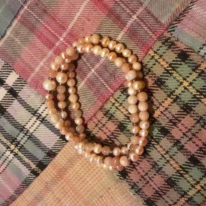 Pink necklace pearls and stones